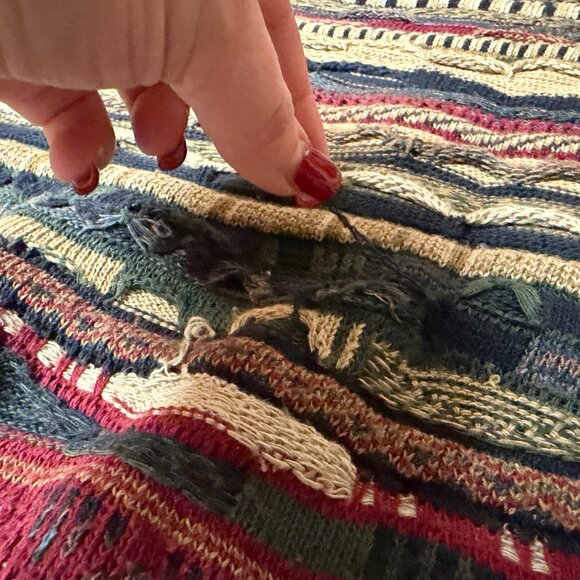 VTG Florence Tricot Sweater Mens XL 3D Knit Colorful Textured Coogi Style - Picture 5 of 10